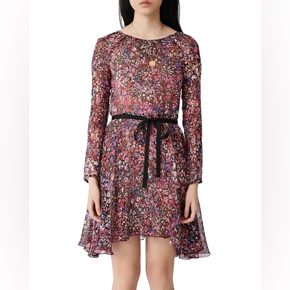 Brand new Maje floral print belted minidress. Main fabric 100% silk